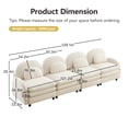 thumbnail image 6 of FFZ Teddy Fabric Soft Cloud 4-Seat Sofa Curved Backrest Lumbar Modular Beige For Living Room Apartment, 6 of 10