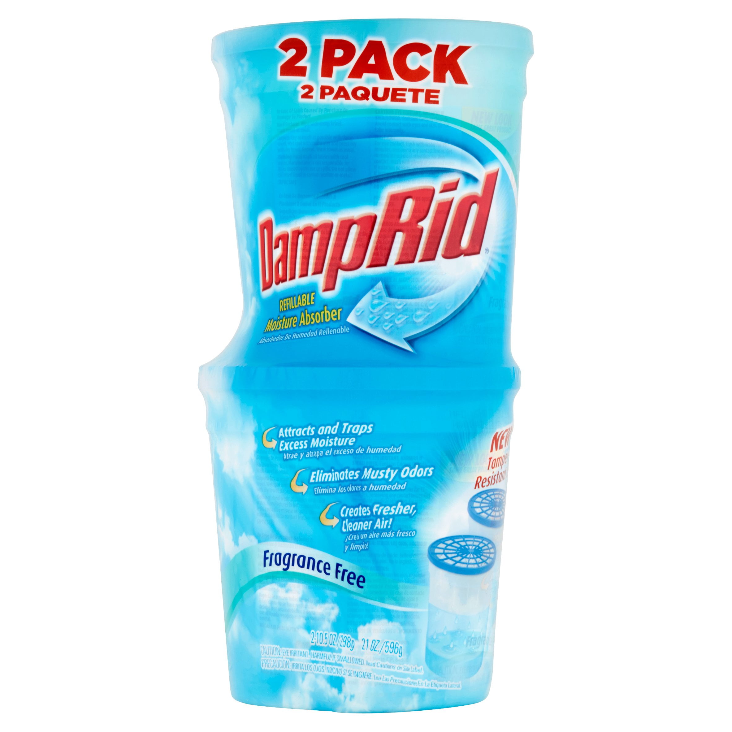Dehumidifiers DampRid Refillable Moisture Absorber Fragrance Free 10.5