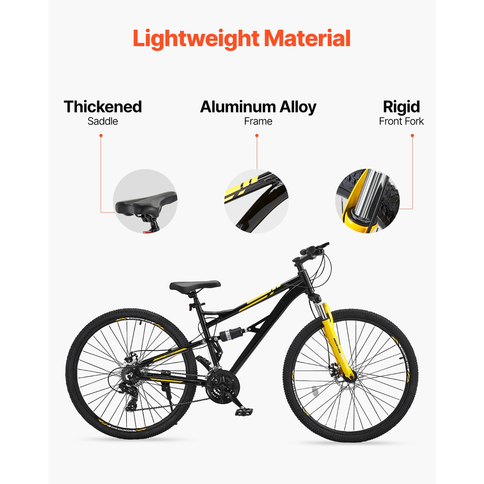 KFFKFF Hill Cycle, 29-inch All-Terrain Bike featuring Comprehensive Dual Suspension, 24 Gear Twist Shift, Comfortable Seat, Dual Disk Brakes, Aluminum Alloy Body, Recreational Biking for Men