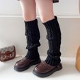 thumbnail image 4 of Ketyyh-chn99 Girls Socks Knee-High Kids Knitted Leg Warmers Loose Socks Knee High Leg Warmers For Girls for One Size,Black, 4 of 5