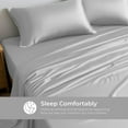 thumbnail image 5 of 100% Bamboo Split King Sheet Set - Ultra Soft, Breathable & Cooling, Ideal for Hot Sleepers, 16" Deep Pocket, Hotel Luxury Bedding (Silver), 5 of 8
