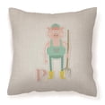 thumbnail image 1 of Carolines Treasures BB5741PW1818 Alphabet P For Pig Fabric Decorative Pillow, 1 of 2