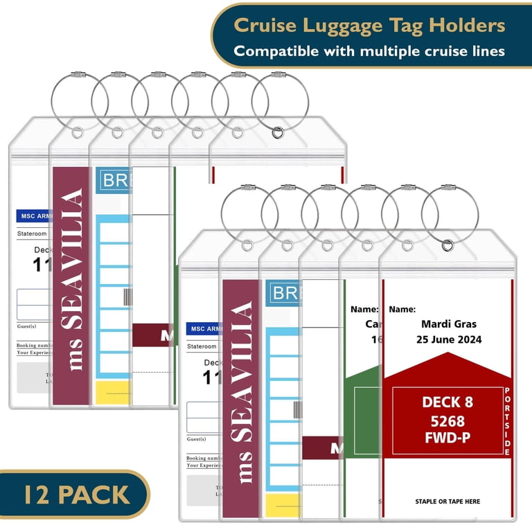 ComfiTime Cruise Luggage Tag Holders, 12-Pack Waterproof Clear photo 1