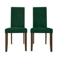 thumbnail image 3 of Castle Place Simple Sophisticated Velvet Upholstered Dining Chairs, Green, Set of 2, 3 of 9