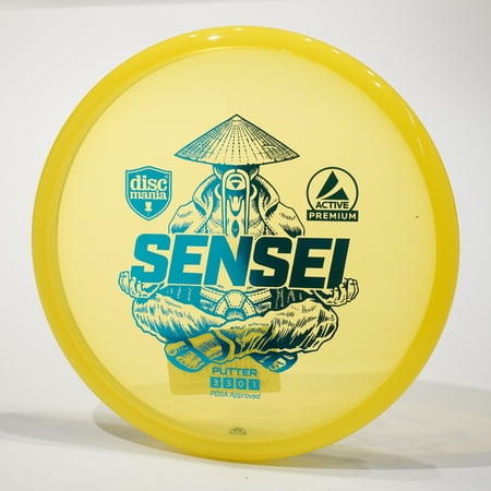 Discmania Active Premium Sensei Disc Golf Putter & Approach Disc Pick Color/Weight [Stamp & Exact Color May Vary] Yellow 173-174 grams