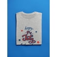 thumbnail image 3 of Happy 4Th Shaped T-Shirt Women -Image by Shutterstock, Female Large, 3 of 4