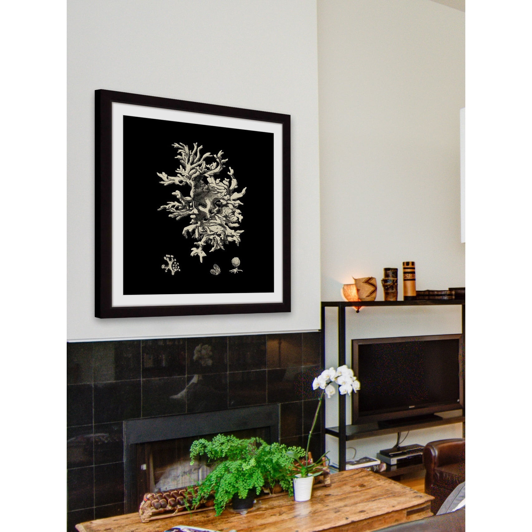 Marmont Hill "Black & Tan Coral III" Framed Painting Print