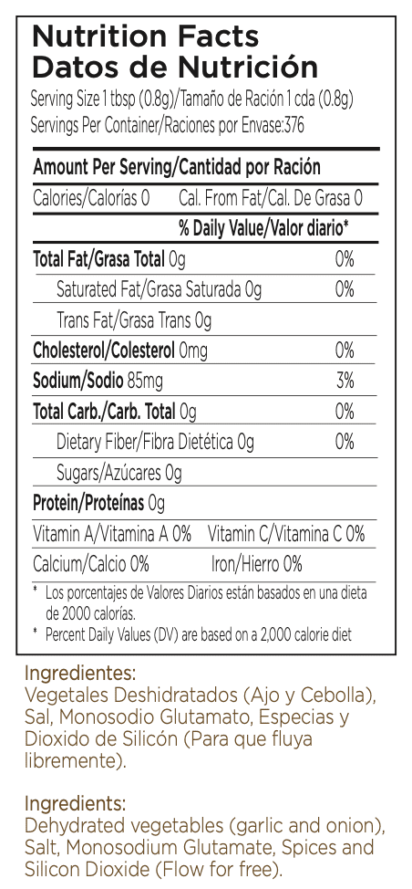 Sazón Total, Especias Montero, Kosher, Seasoning, 11 oz., Single Item