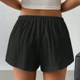 thumbnail image 4 of LWavelet Women's Lightweight Elastic Waist Shorts Soft Casual Summer Shorts for Lounge Vacation Daily Wear Black M, 4 of 6