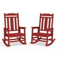 thumbnail image 5 of LOYALICE Outdoor High Back Porch Rocking Chair Set of 2,HDPE Oversized Adirondack Slat Rocker Chairs for Patio,Garden,Lawn,Balcony,Red, 5 of 9