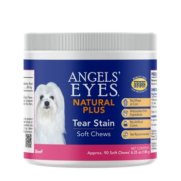 Angels' Eyes Natural Plus Tear Stain Prevention and Supplement for Dogs, Beef Flavor, 90ct Chews