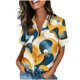 thumbnail image 3 of TaTaai Women's Random Print Shirt Short Sleeve Collar Button Front Loose Fit Casual Summer Chic Blouse Top Daily Work Weekend Party Gift, 3 of 7