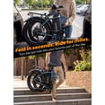 thumbnail image 6 of ESKUTE D300 Electric Bike for Adults, Folding Ebike with 750W Motor 20MPH, 48V 20.8Ah Removable Battery, 20"x4.0" Fat Tires, NFC Unlock,Blue with Phonebag & Lock, UL2849 Class 2, 6 of 7
