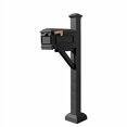 thumbnail image 2 of Qualarc WPD-SC2-S7-LMC-BL Westhaven Cast Aluminum Post Mount System with Lewiston Mailbox, Square Collar and Pyramid Finial, Ships in 2 Boxes, Black, 2 of 4