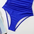 thumbnail image 4 of Swimsuit Women Sexy Sling One-piece Solid Bikini Bottoms Beachwear Swimwear #2 Blue, 4 of 6
