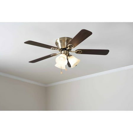 Mainstays 42" Ceiling Fan with Light Kit, Antique Brass 17817