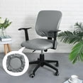 thumbnail image 2 of Funda de asiento de silla sencilla, elástica, de color sólido, impermeable, para el hogar, color gris 38-52cm, 2 of 8