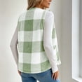 thumbnail image 4 of qolati Womens Fuzzy Fleece Vest Soft Flannel Plaid Sherpa Sleeveless Open Front Jacket Warm Casual Fall Winter Layering Outerwear with Pockets, Size S-2XL, 4 of 9
