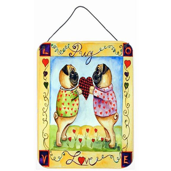 Pug LOVE Pug Aluminium Metal Wall Or Door Hanging Prints