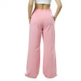 thumbnail image 4 of Low Rise Sweatpants Women Wide Leg Baggy Joggers with Pockets Athletic Workout Sweatpants Lounge Pants Pink M, 4 of 6