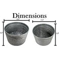 thumbnail image 4 of Galvanized Ribbed Flower Pot Set, 1.5 & 1 Gallon Metal Pots for Indoor & Outdoor, 4 of 7