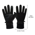 thumbnail image 3 of Uandlove Men's Winter Fleece Gloves, Touchscreen Windproof, Full Finger One Size Fits Most for Commuting, Black, 3 of 8