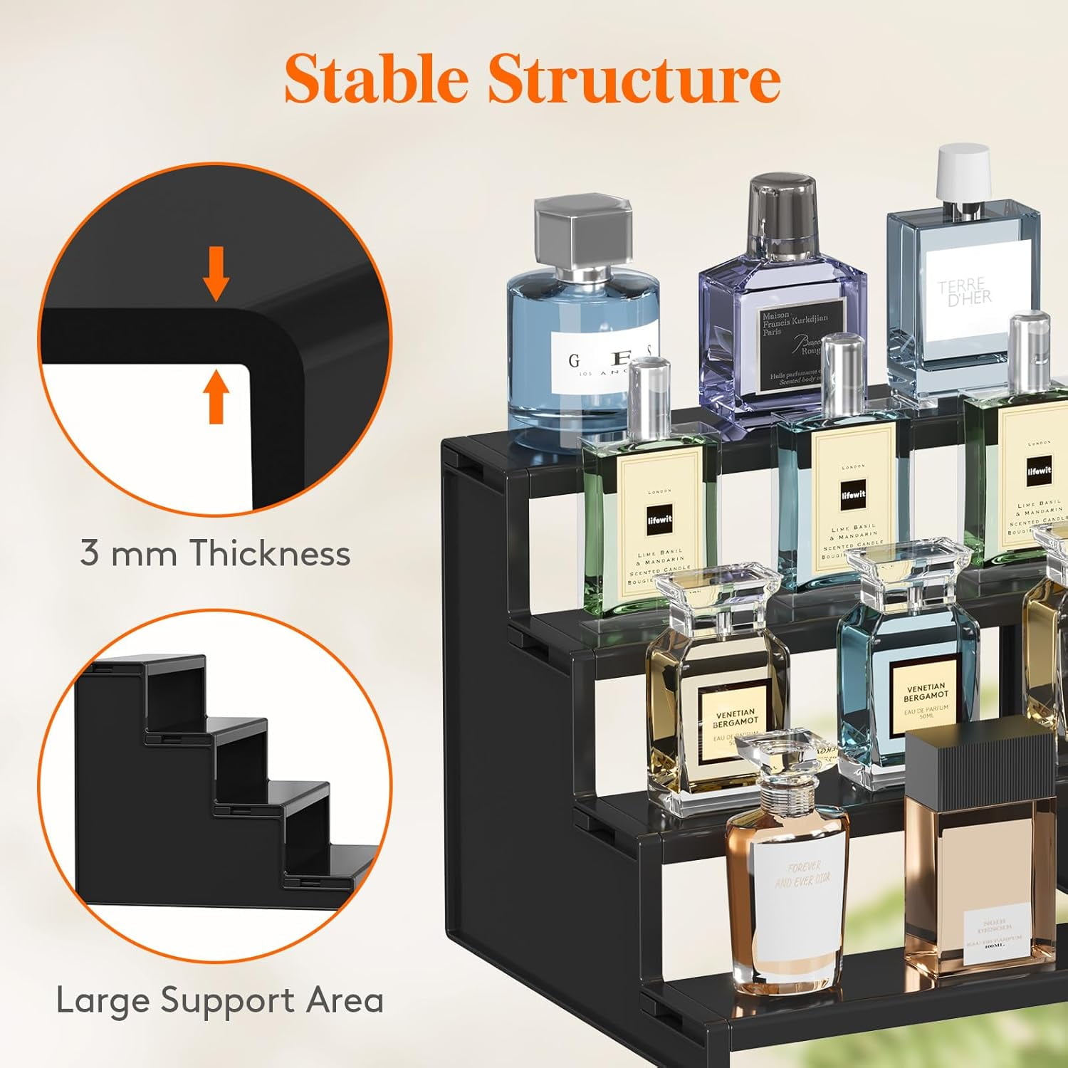 Lifewit Cologne Organizer, 9" Cologne Stand, 4 Tier Perfume Stand Organizer, Bathroom Countertop Organizer