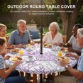 thumbnail image 2 of Round Outdoor Tablecloth with Umbrella Hole and Zipper, Purple Gray Coral Coastal Fitted Table Cover with Elastic Edge for 55-60 Inch, Summer Beach Seaside Nautical Waterproof Patio Tablecoths, 2 of 9
