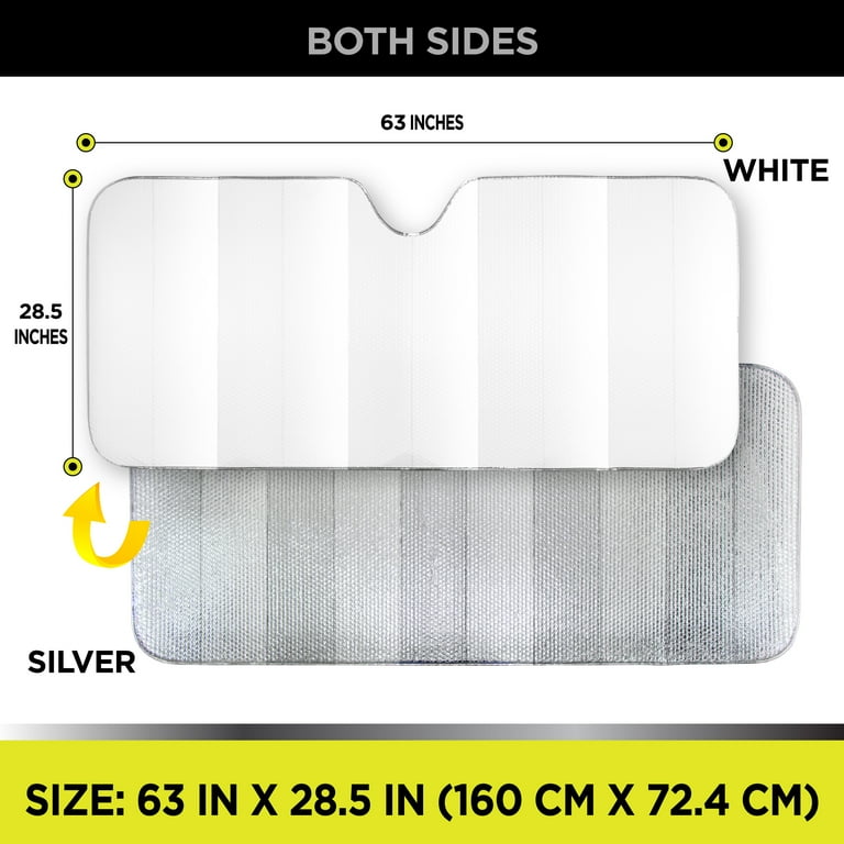 Auto Drive Holographic White Accordion Sunshade 63