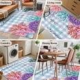 thumbnail image 5 of Watercolor Coral Area Rugs 2.7'x5', Small Throw Rugs for Kitchen Bedroom, Summer Ocean Marine Seaweed Shell Blue Plaid Indoor Outdoor Rug Non-Slip Low Pile Carpet Runner Reversible Floor Mats, 5 of 8