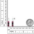 thumbnail image 6 of Gem Stone King 925 Sterling Silver Red Created Ruby and Black Diamond Drop Dangle Earrings for Women | 1.75 Cttw | Gemstone July Birthstone | Round 5MM, 6 of 6