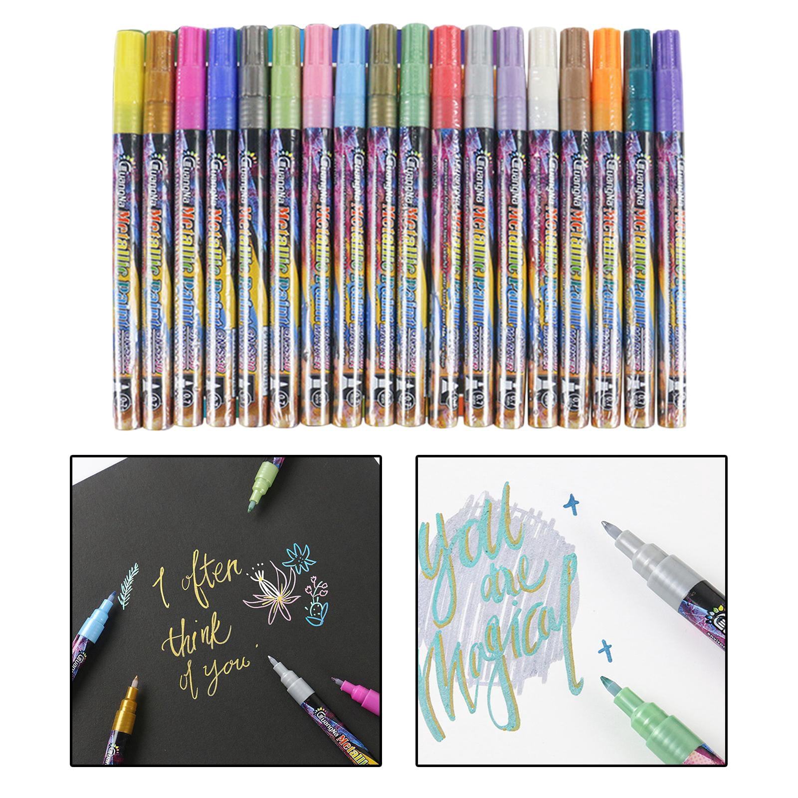 FVDPWYE 18 Pcs 0.7 mm Metallic Plastic Colorful Art Crafts Painting Drawing Coloring DIY