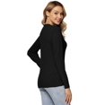 thumbnail image 3 of LANPULUX Chandail en Laine Mérinos 100 % pour Femmes, Manches Longues, Col Roulé, Col Rond, 3 of 6