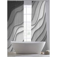 thumbnail image 6 of Black Grey Ombre Semi Sheer Window Curtains 84 Inches Long, Modern Geometric Abstract Aesthetic Cream Rod Pocket Voile Silky Chiffon Curtain Light Filtering Drapes for Living Room, 52"x84", 2 Panels, 6 of 9