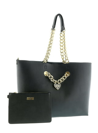 Versace Large Black and Gold Print Nylon Stampato Tote Bag Shoulder Handbag