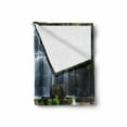 thumbnail image 2 of Rainforest Soft Flannel Fleece Throw Blanket, Waterfall in the Middle of Tropical Jungle Natural Scenery Countryside Style, Cozy Plush for Indoor and Outdoor Use, 60" x 80", Green White, by Ambesonne, 2 of 6