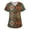 Ginger, variant on Scrub Tops Women Casual V-Neck Short Sleeve Vintage Print Tops Breathable Work T Shirts Basic Pullover with 2 Pockets Khaki 2XL
