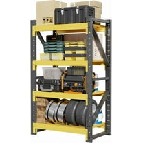 78.8"H Garage Shelves Heavy Duty,4200LBS 4-Tier Metal Adjustable Shelf, Industrial shelving for Commercial, Gym, Warehouse, Living Room, Basement, Fish tank,47.3"W*23.7"D*78.8"H,Black&Yellow