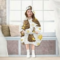 thumbnail image 7 of Cute Brown Bears Hold Yellow Stars Flannel Wearable Blankets Hooded Design Long Sleeves Wrap Unisex for 3T-14Y S, 7 of 7