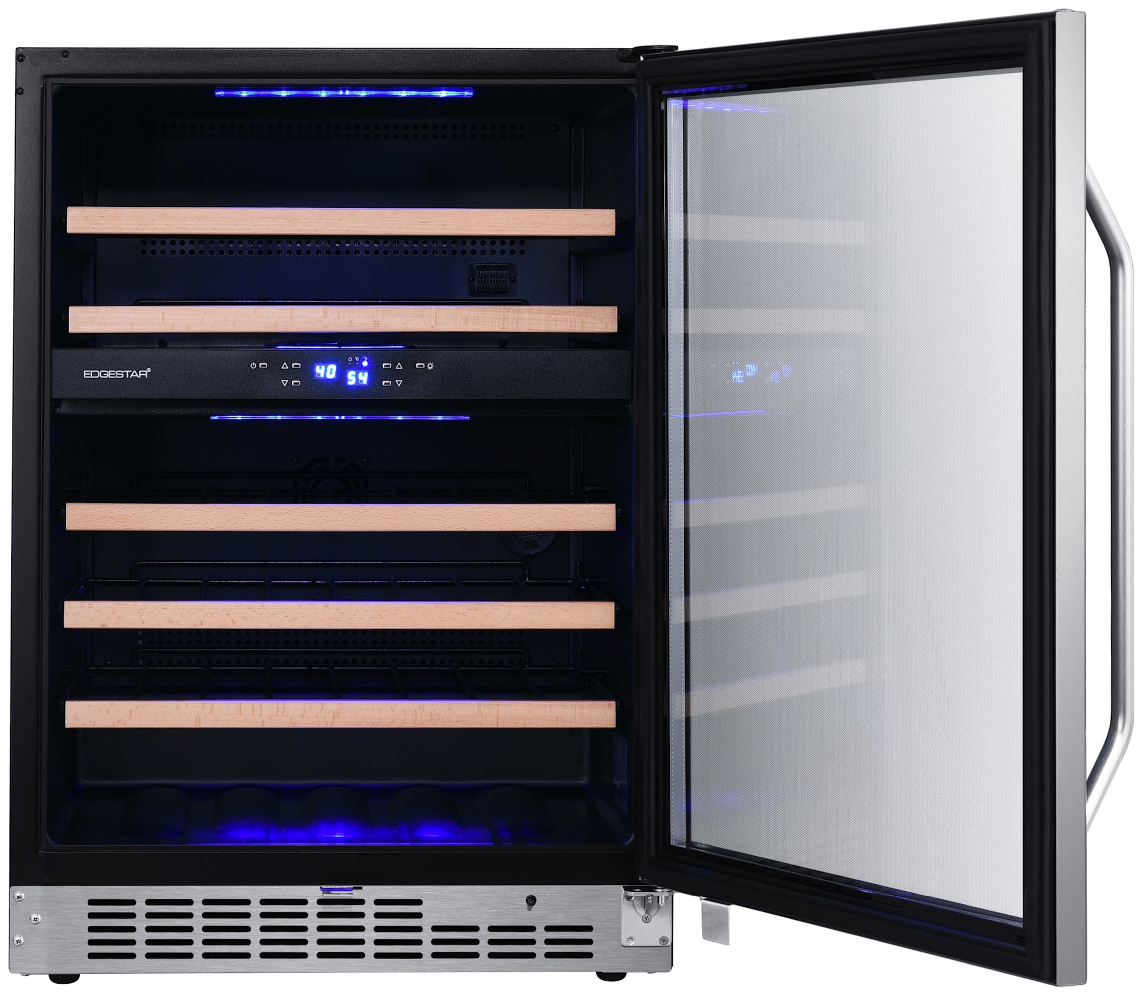 Edgestar Cwr462dz 24" Wide 46 Bottle Built-In Dual Zone Wine Cooler - Stainless Steel
