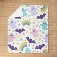 thumbnail image 3 of Colorful Ghost Throw Blanket Throw 50x60 Happy Halloween Cute Bat Animal Flannel Blanket for Kids Boys Girls Teens Cartoon Rainbow Gradient Stars Graffiti Fleece Blanket for Party Sofa, 3 of 6