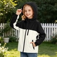 thumbnail image 4 of Cethrio Girls Zip up Jackets, Waterproof Lightweight Outdoor Long Sleeve Kids Windbreaker Black Size 5-6 T, 4 of 6