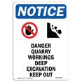 thumbnail image 1 of SignMission OS-NS-A-1824-V-10916 18 x 24 in. OSHA Notice Sign - Danger Quarry Workings, 1 of 1