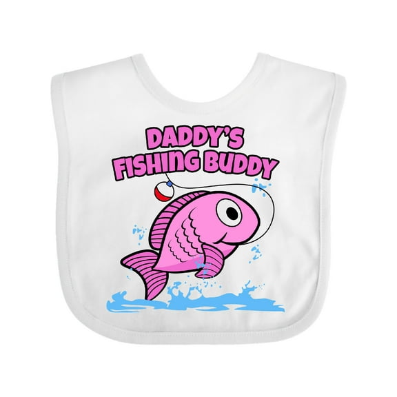 Inktastic Daddy's Fishing Buddy (pink) Boys or Girls Baby Bib