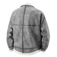 thumbnail image 4 of Zynoxe Mens Plus Size Sherpa Jackets Vintage Lapel Shearling Collar Zip Up Long Sleeve Faux Suede Jackets Winter Warm Relaxed Fit Fleece Jackets with Pockets, 4 of 9