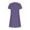 thumbnail image 5 of ClodeEU Women's Simple T Shirt Loose Dress,Cut Out Neckline,Short Sleeve Casual Mini Dress A-Purple,Womens Plus S, 5 of 6
