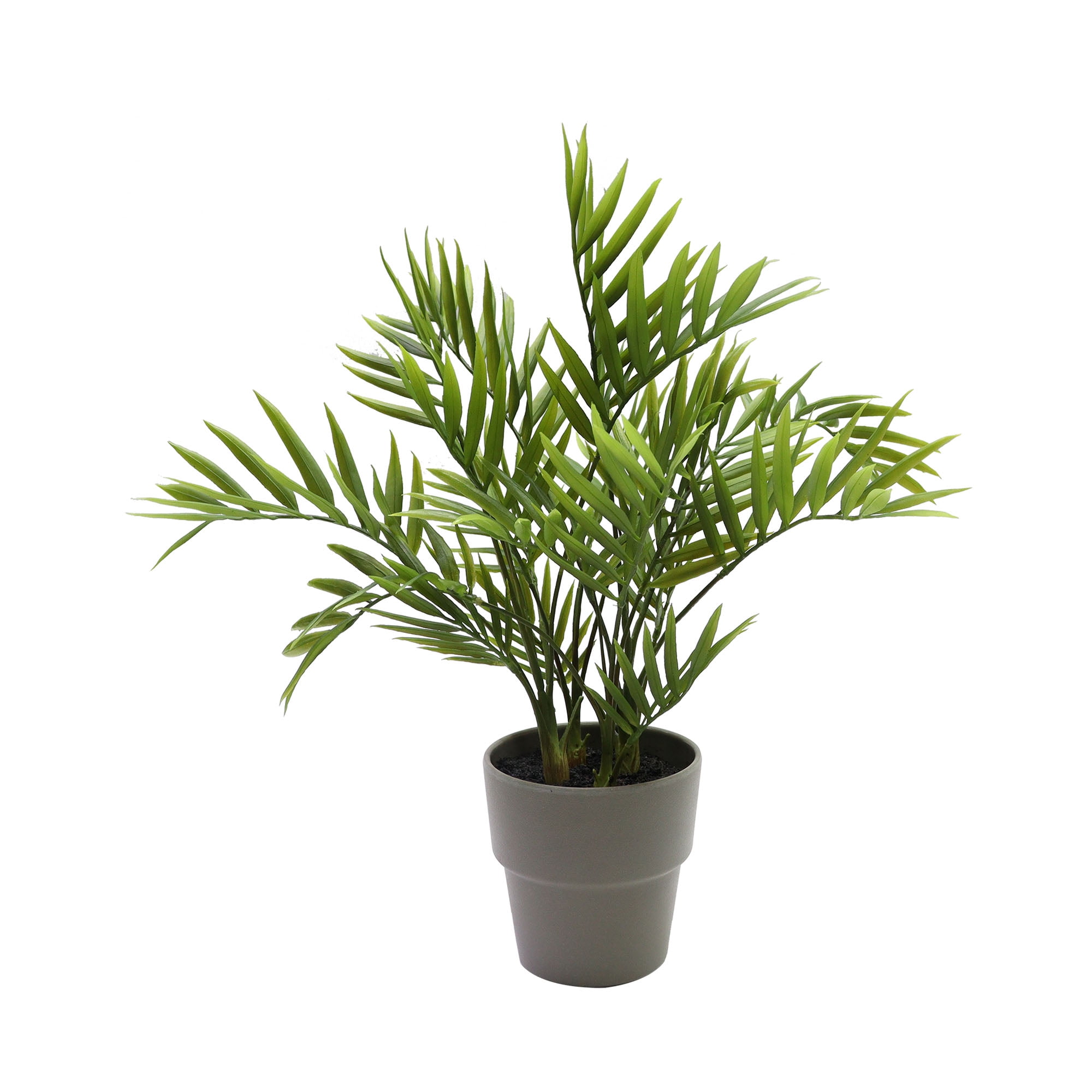 Nature's Mark 16.1’’H Artificial Areca Palm Plant in Gray Plastic Planter