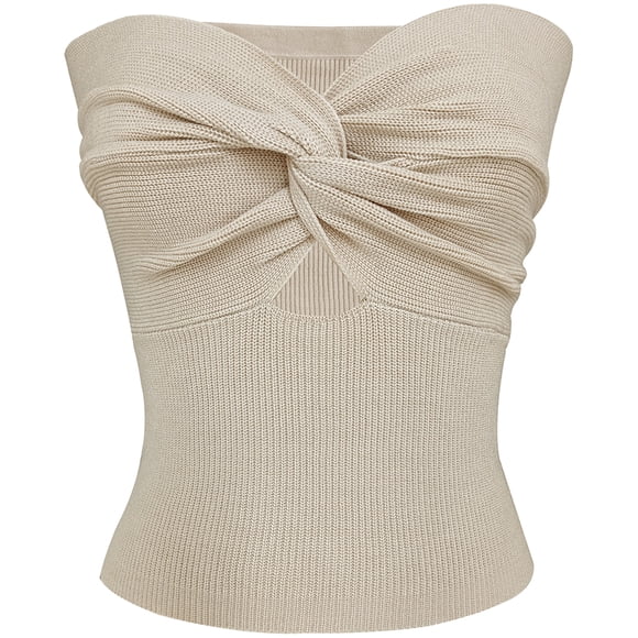 Knit Top Strapless Top Twisted Tube Top Cute Top Chest Wrap Women Summer Top