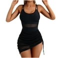 thumbnail image 2 of Youyipin womens swimsuits Women One Piece Swim Dress Tummy Control Swimsuits Slimming Mesh Sheer Sarong Wraps Bathing Suit beach vacation clothes for women, 2 of 6