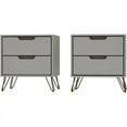 thumbnail image 2 of Manhattan Comfort Rockefeller 2-Drawer Wood Nightstand in Off White (Set of 2), 2 of 12